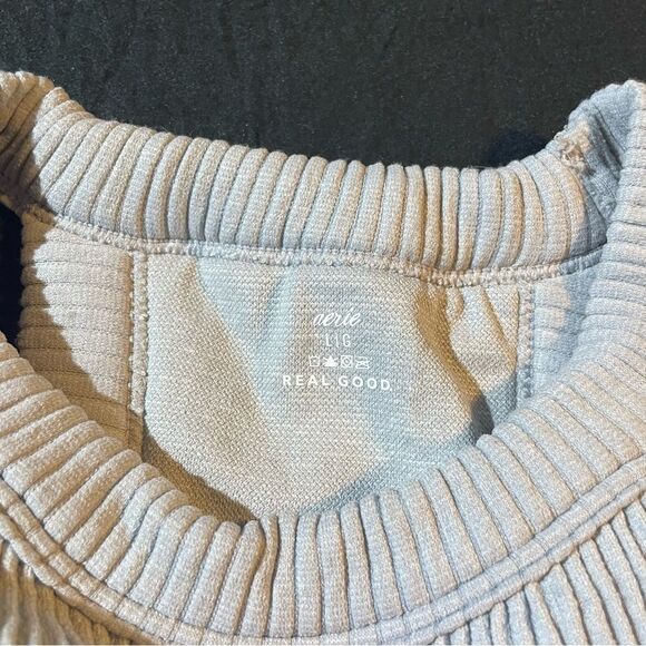 Aerie Gray Sleeveless Razor Back Lined Ribbed Athletic Crop Top - Picture 4 of 5